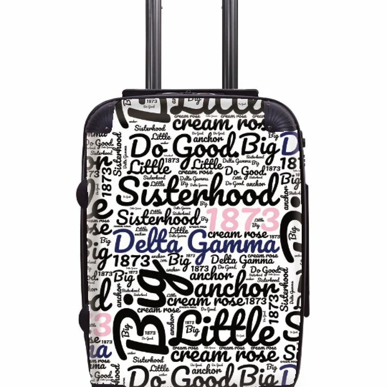 Delta Gamma Carry-on Suitcase - Expression Art White Suitcases