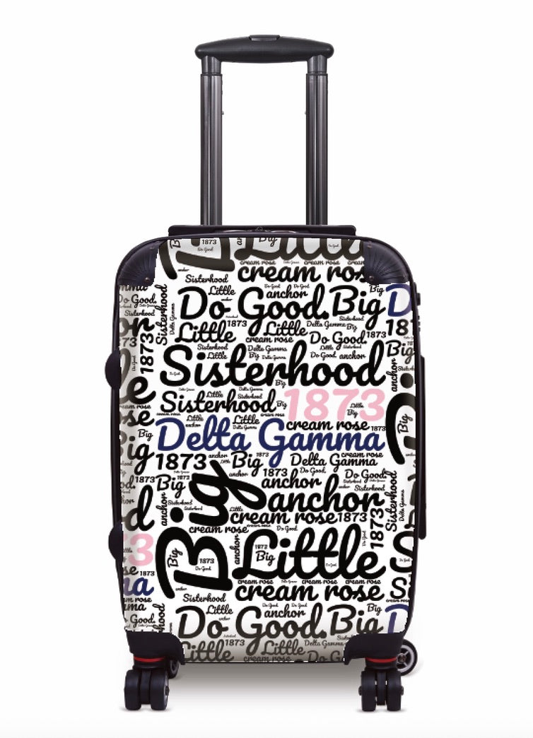 Delta Gamma Carry-on Suitcase - Expression Art White Suitcases