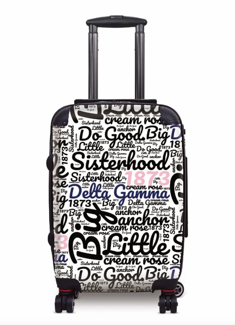 Delta Gamma Carry-on Suitcase - Expression Art White Suitcases
