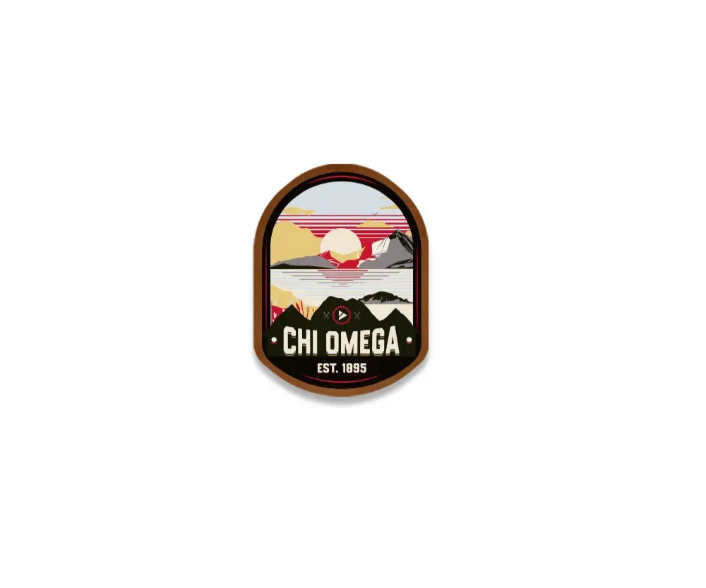 Chi Omega Richardson 112 UV Print Leatherette Patch Trucker Hat - Ventura Trucker Hat
