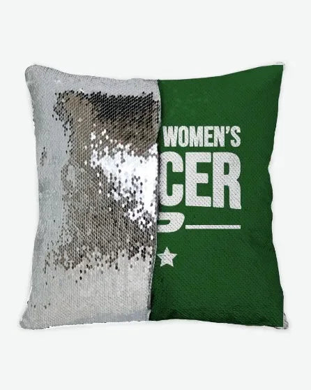 Pennridge Women's Soccer Traditional Sequin Pillow Cover Green Silver Pillow Covers