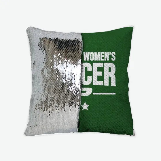 Pennridge Women's Soccer Traditional Sequin Pillow Cover Green Silver Pillow Covers