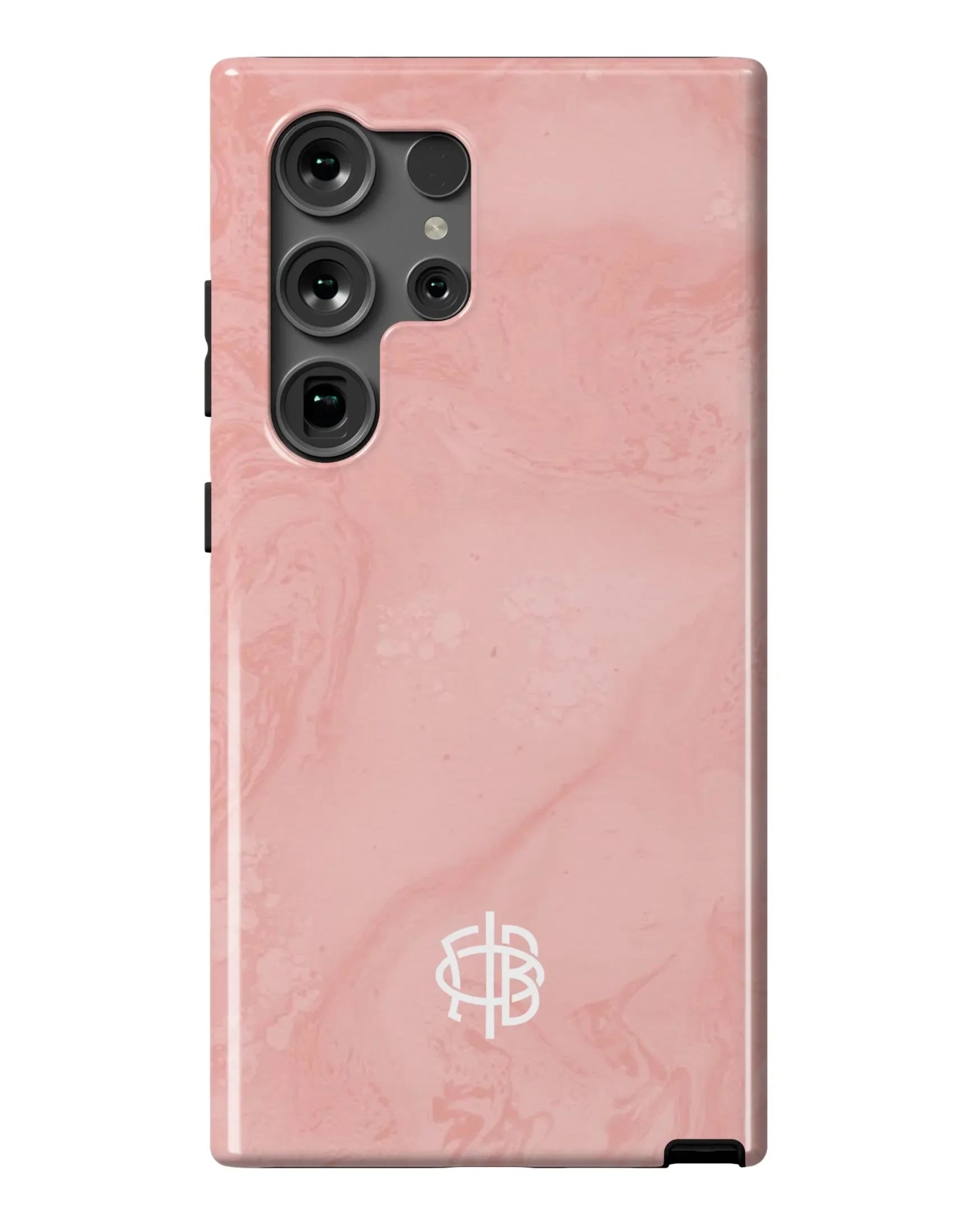 Gamma Phi Beta Samsung Galaxy 24, 23 Mobile Phone Case - Blush Marble Gloss Mobile Phone Cases