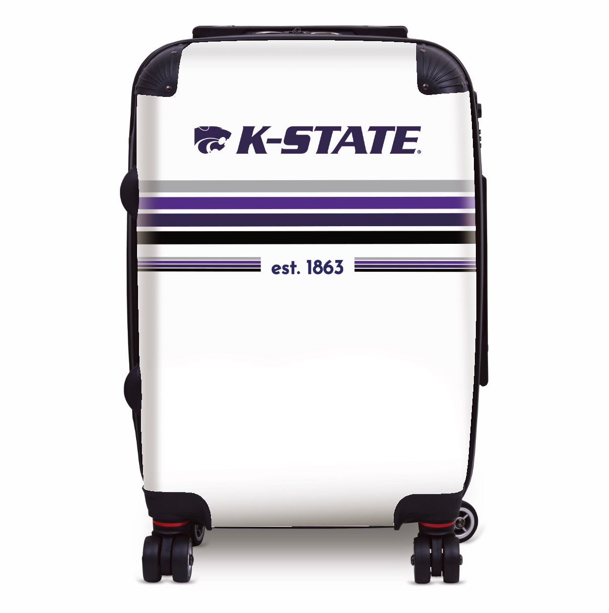 Kansas State University Carry-On Suitcase - Preppy Stripes Suitcases