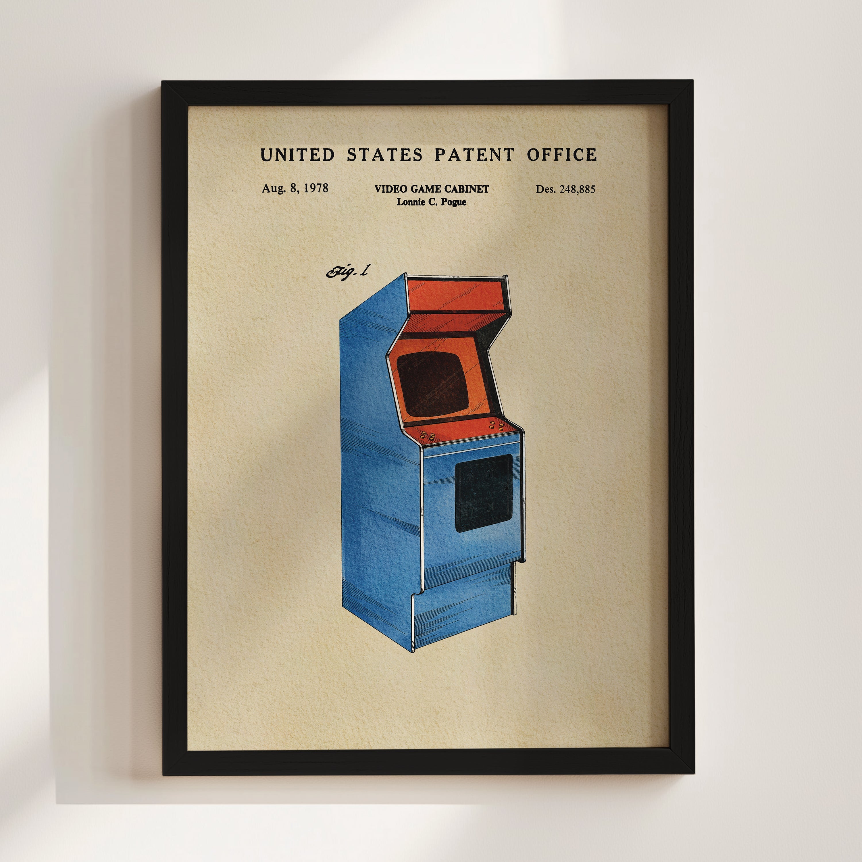 Vintage Arcade Game US Patent Print