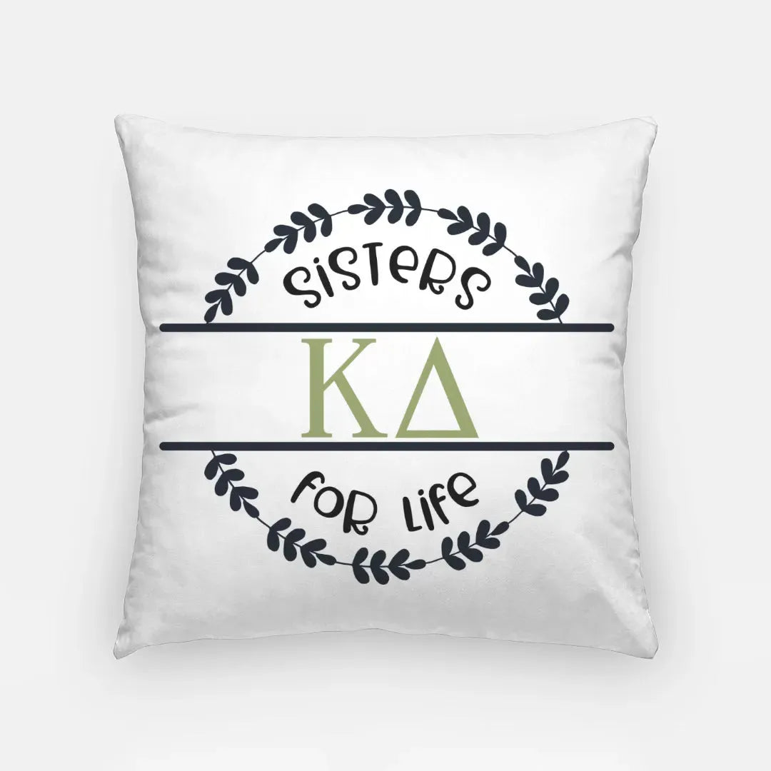 Kappa Delta 18" Throw Pillow Cover - Sisters for Life Pillow Covers
