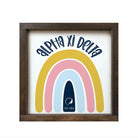 Alpha Xi Delta 12x12 Wood Framed Sign - Rainbow | AXiD