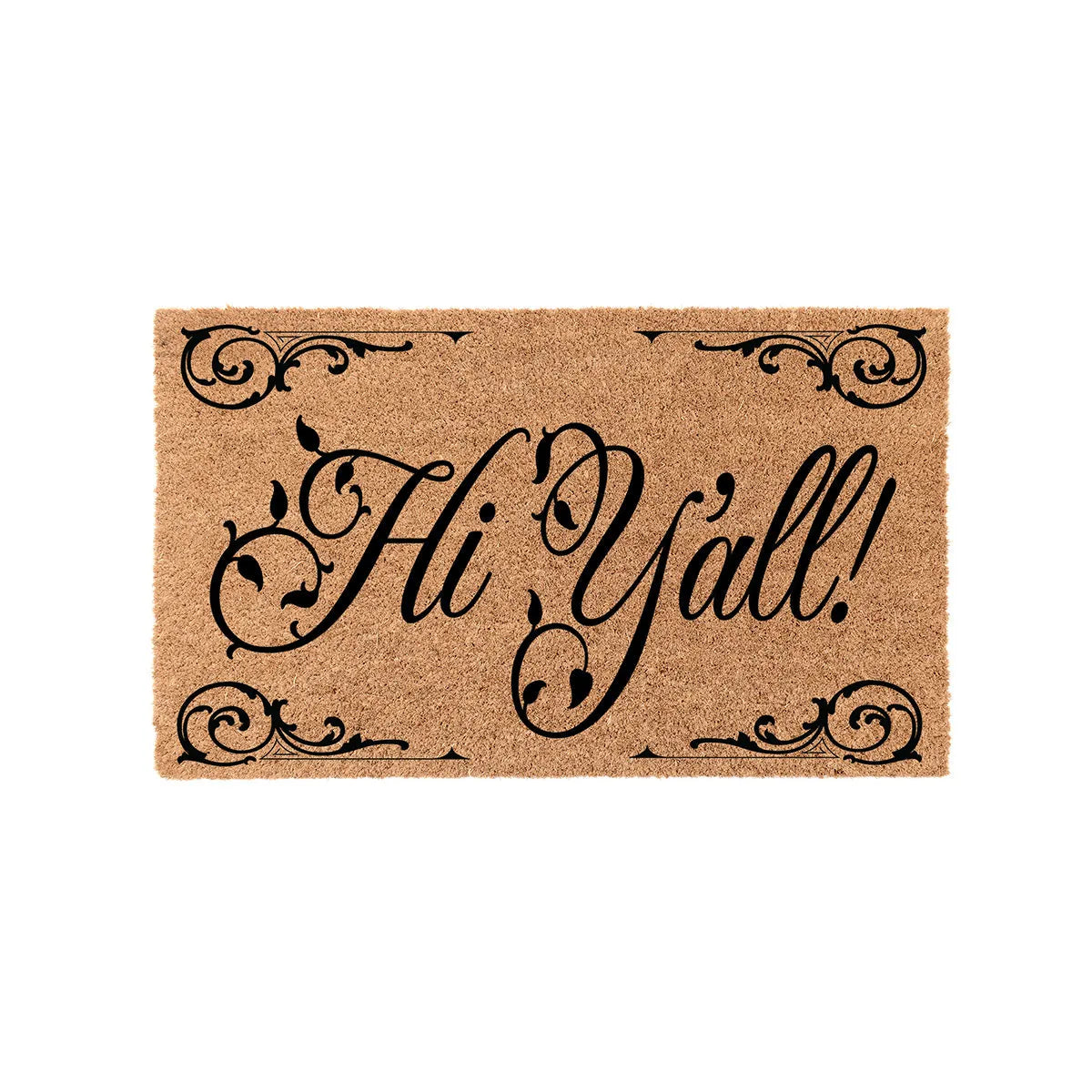 Hi Y'all Floral Leaf Coir Doormat Door Mats