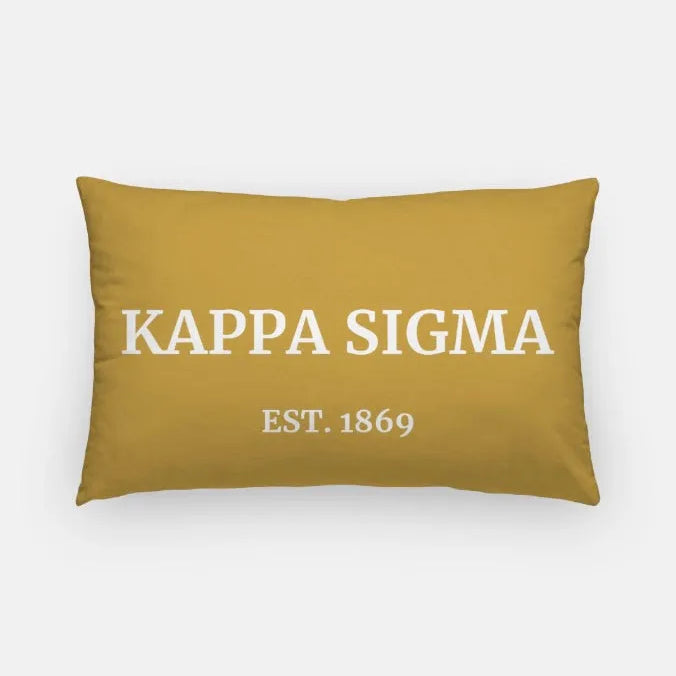 Kappa Sigma 1869 Lumbar Pillow Cover Gold Pillow Covers