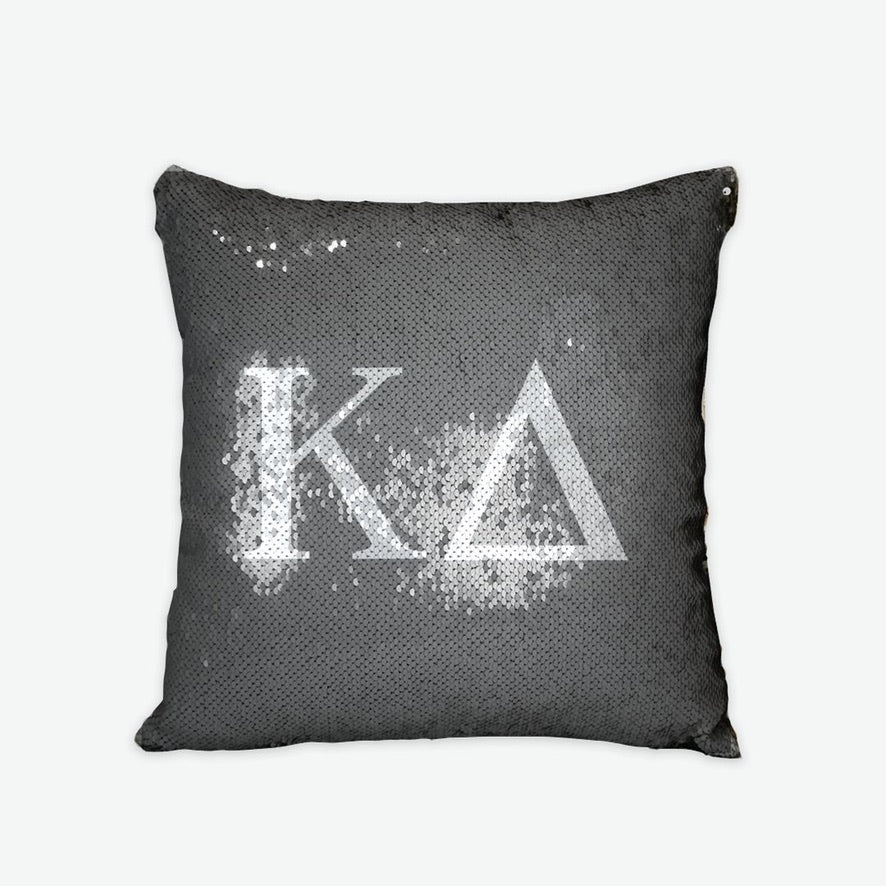 Kappa Delta Sequin Pillow Cover Greek Letters | Kaydee Dorm Decor
