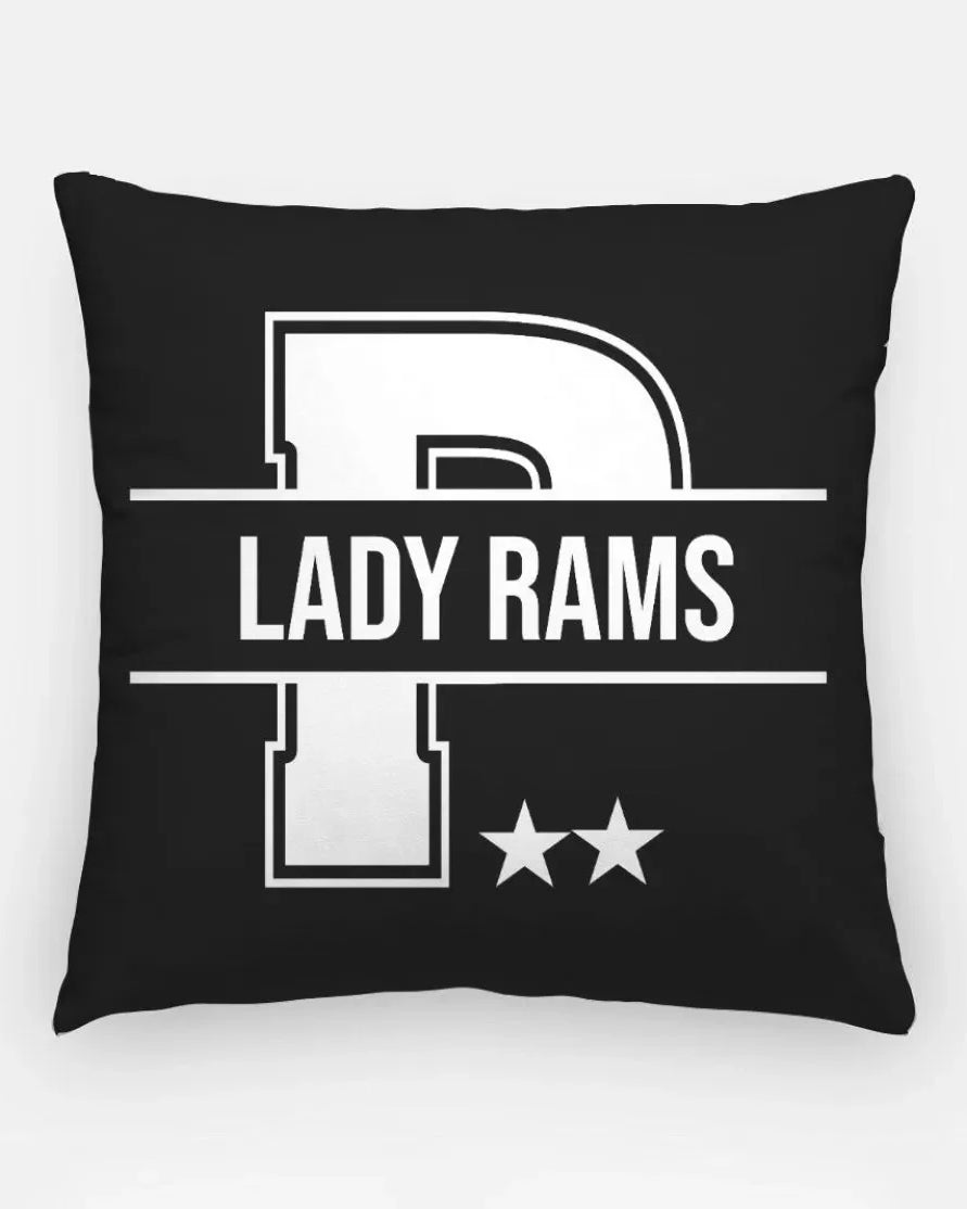 Lady Rams Monogram 18" Throw Pillow Cover Black Pillow Covers