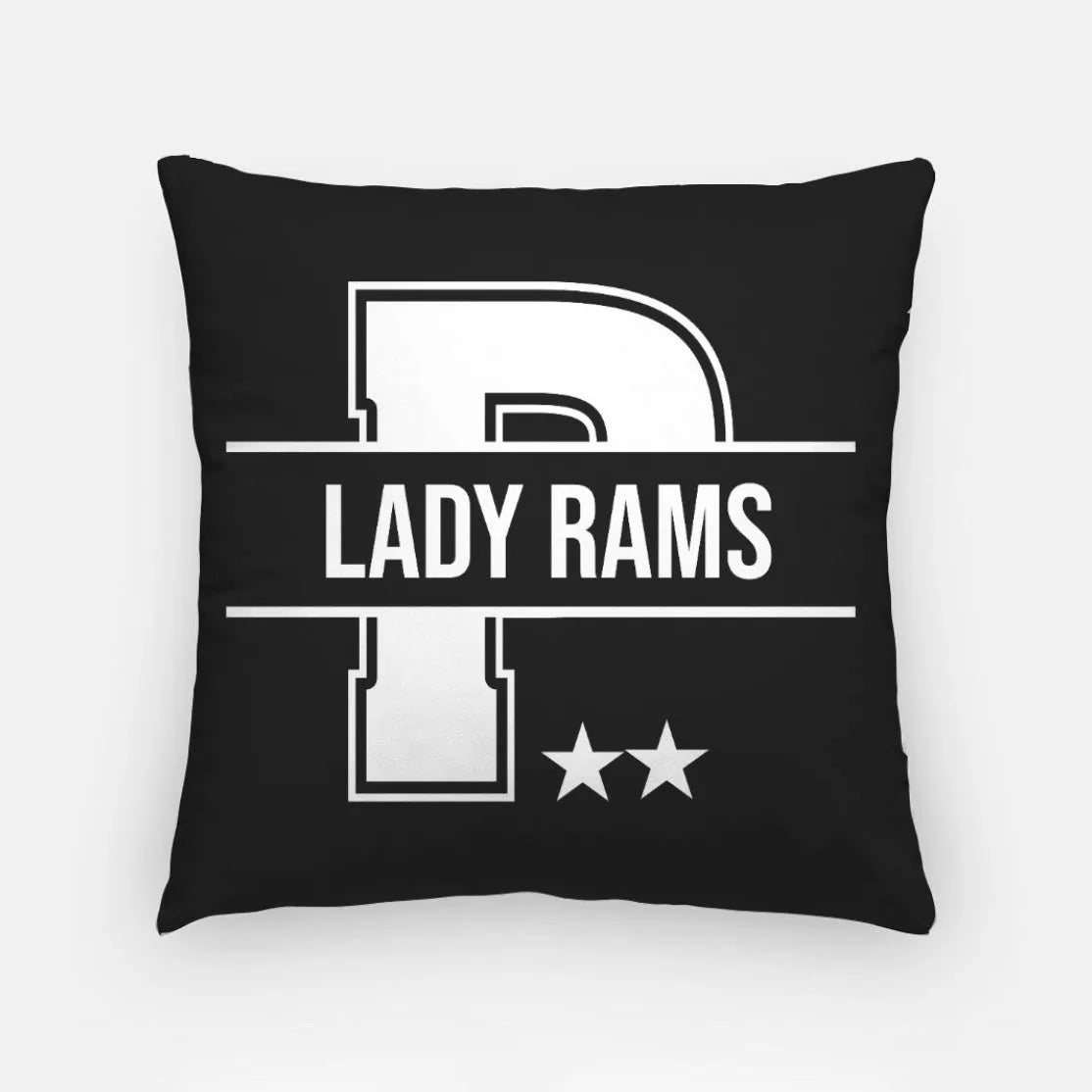 Lady Rams Monogram 18" Throw Pillow Cover Black Pillow Covers