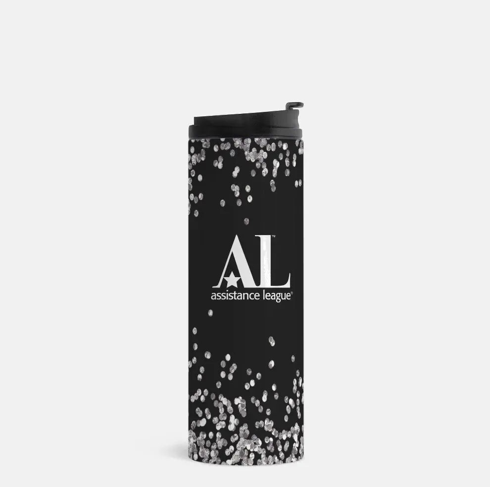 Assistance League Thermal Tumbler - Glitter 16 oz. Black Drinkware