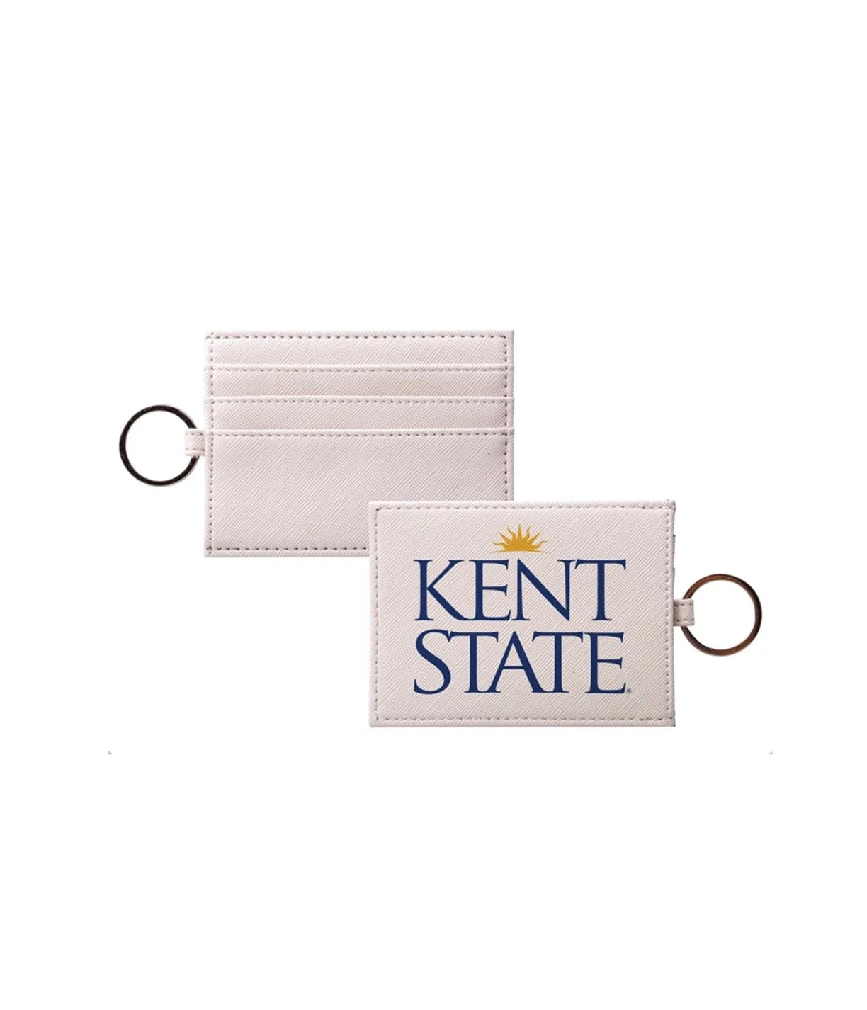 Kent State University Vegan Saffiano Leather Keychain Card Holder - Traditional Travel Wallet