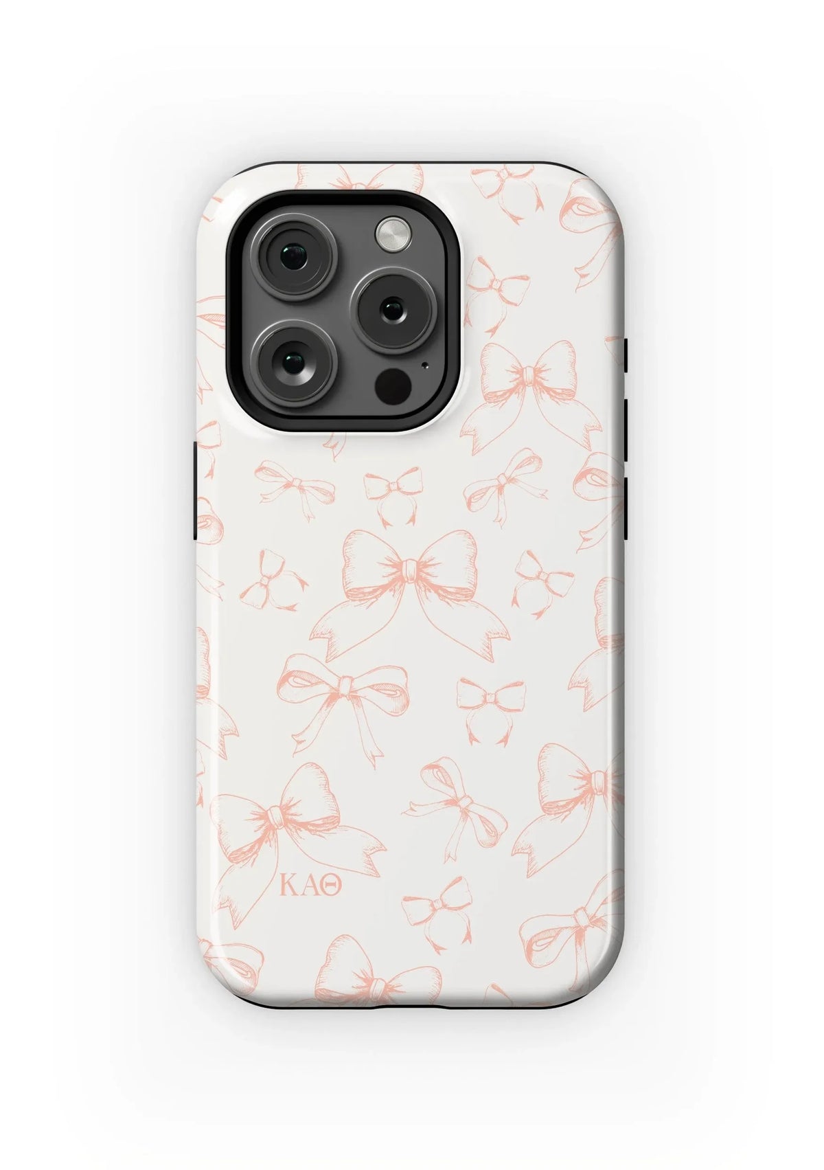 Kappa Alpha Theta iPhone 16, 15, 14 Mobile Phone Case - Bows Gloss Mobile Phone Cases