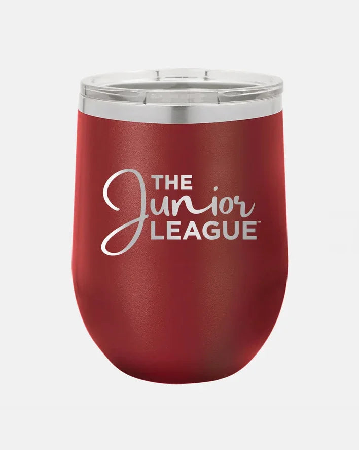 Junior League Script Engraved Wine Tumbler w/ Sliding Lid