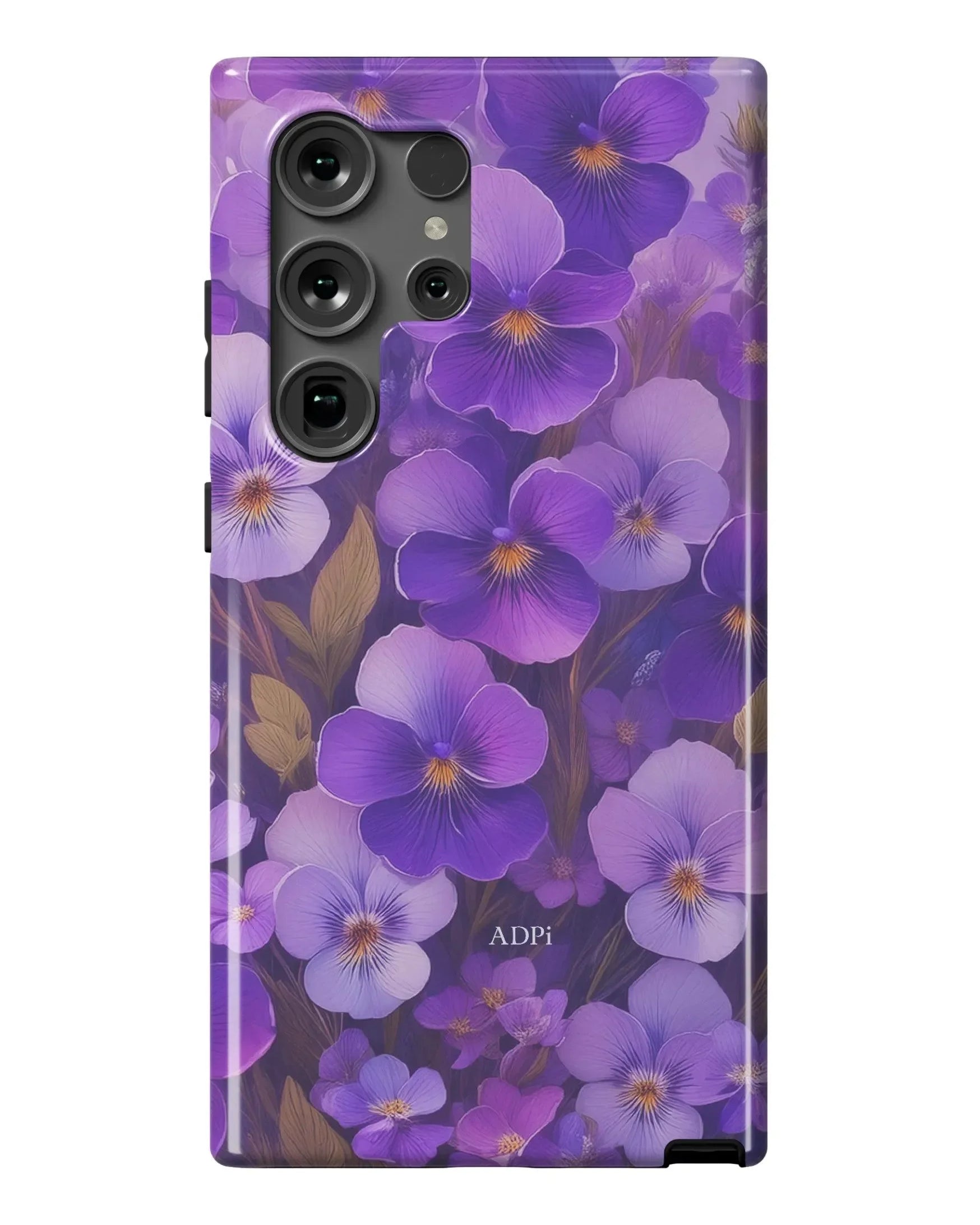 Alpha Delta Pi Samsung Galaxy 24, 23 Mobile Phone Case - Violets Gloss Mobile Phone Cases