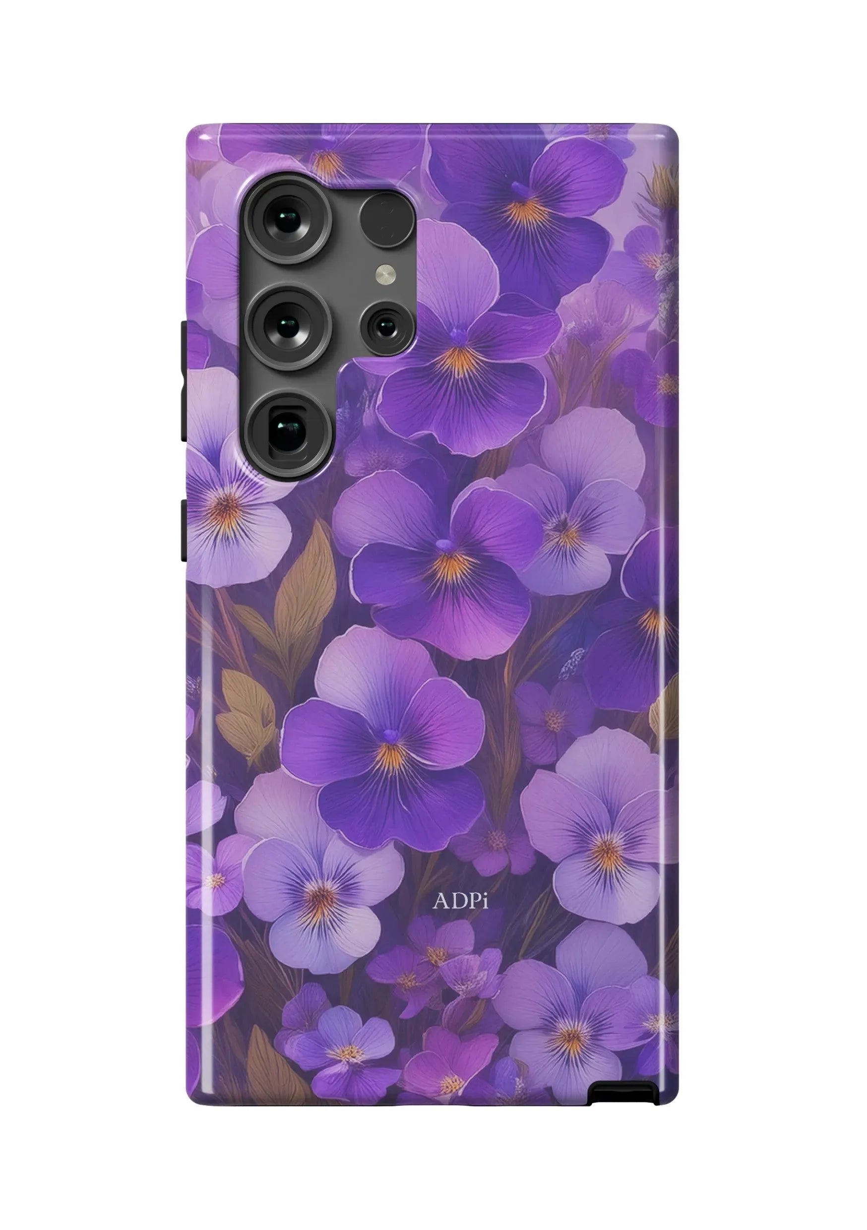 Alpha Delta Pi Samsung Galaxy 24, 23 Mobile Phone Case - Violets Gloss Mobile Phone Cases