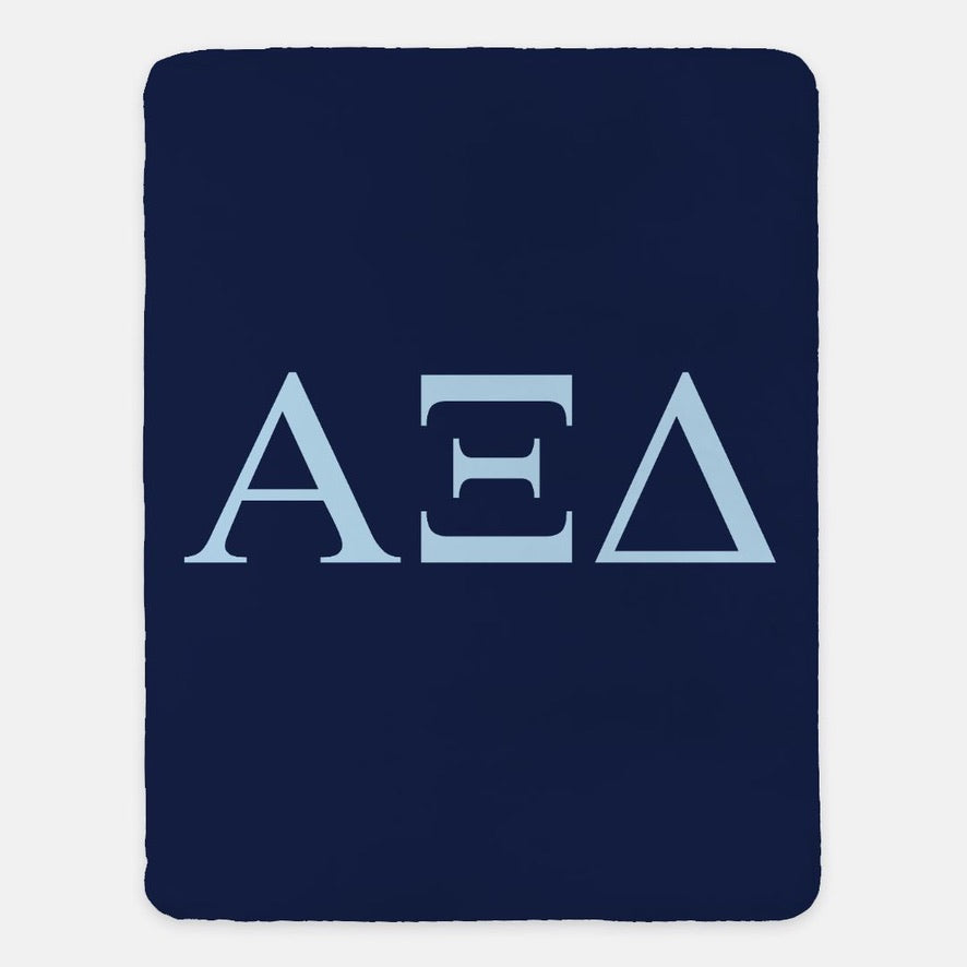 Alpha Xi Delta XL 60x80 Sherpa Throw Blanket - Greek Letters | AXiD
