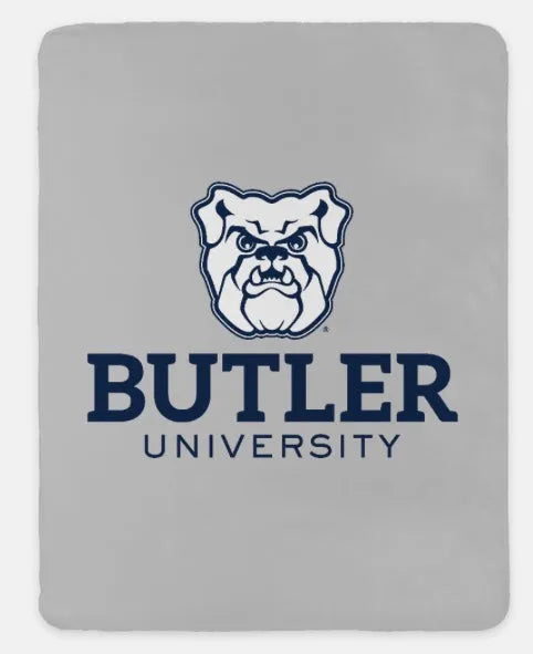 Butler University XL 60x80 Sherpa Blanket Gray Throw Blankets