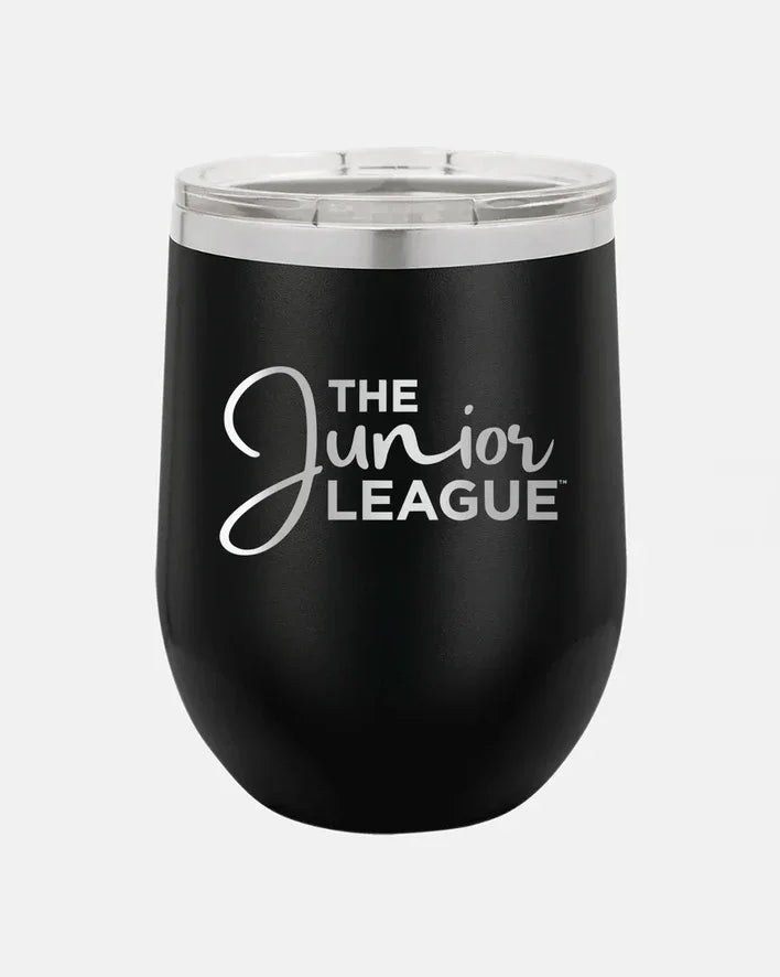 Junior League Script Engraved Wine Tumbler w/ Sliding Lid
