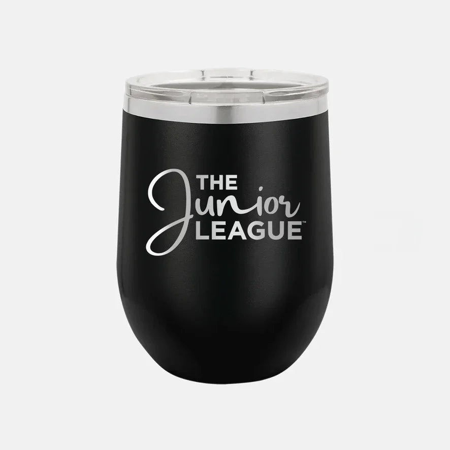 Junior League Script Engraved Wine Tumbler w/ Sliding Lid