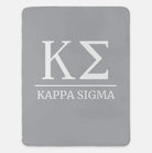 Kappa Sigma XL 60x80 Sherpa Throw Blanket Light Gray Throw Blankets