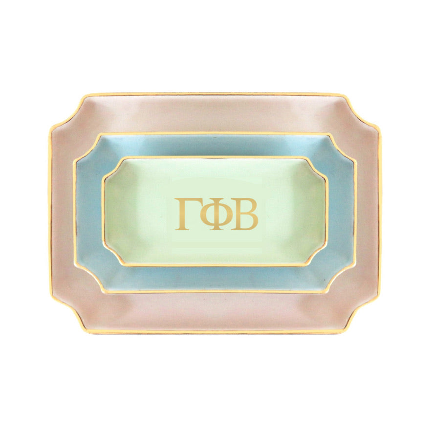 Gamma Phi Beta Gold Monogram Decorative Tray | GPhiB Big Little Gifts