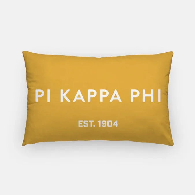 Pi Kappa Phi 1904 Lumbar Pillow Cover Gold White Pillow Covers