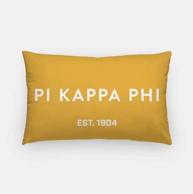 Pi Kappa Phi 1904 Lumbar Pillow Cover Gold White Pillow Covers
