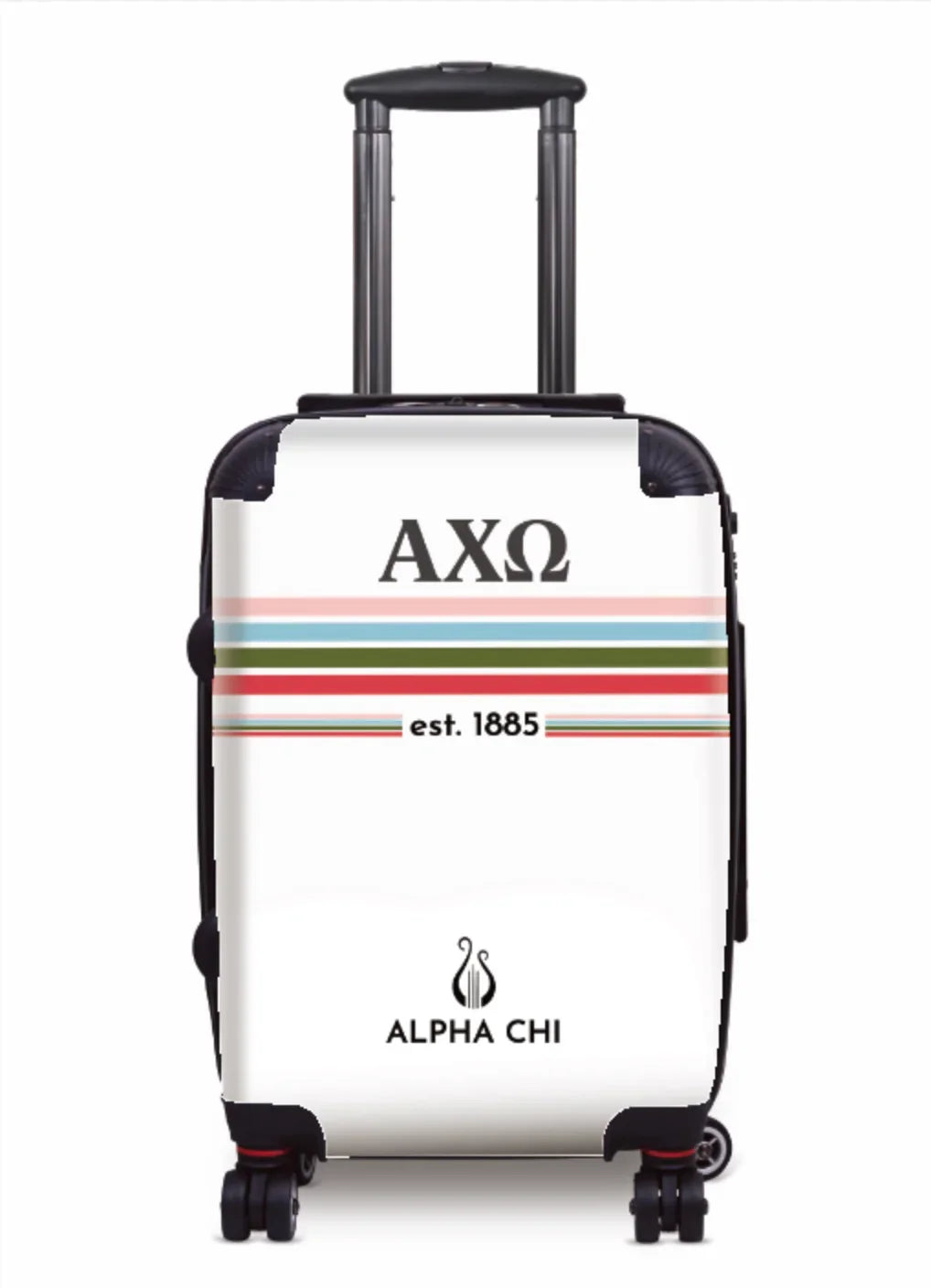 Alpha Chi Omega Carry-on Luggage - Preppy Stripes Suitcases