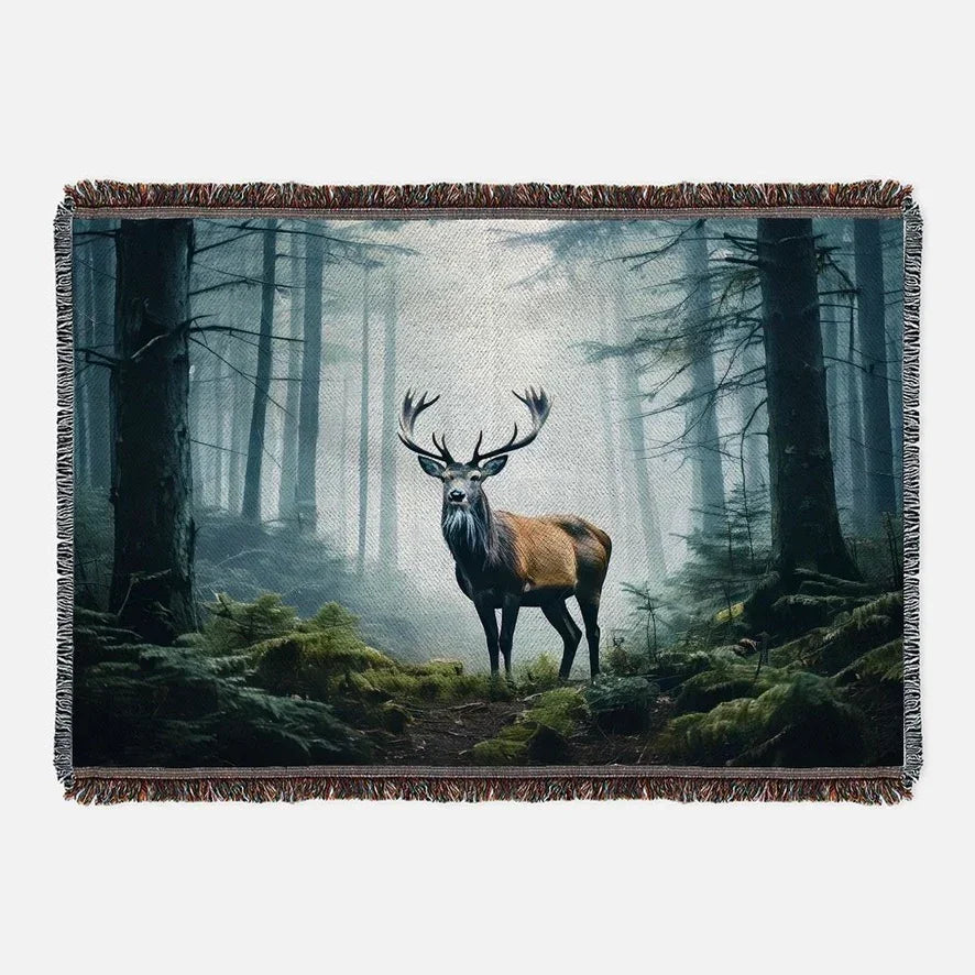 Forest Stag Woven Tapestry & Blanket Horizontal Decorative Tapestries
