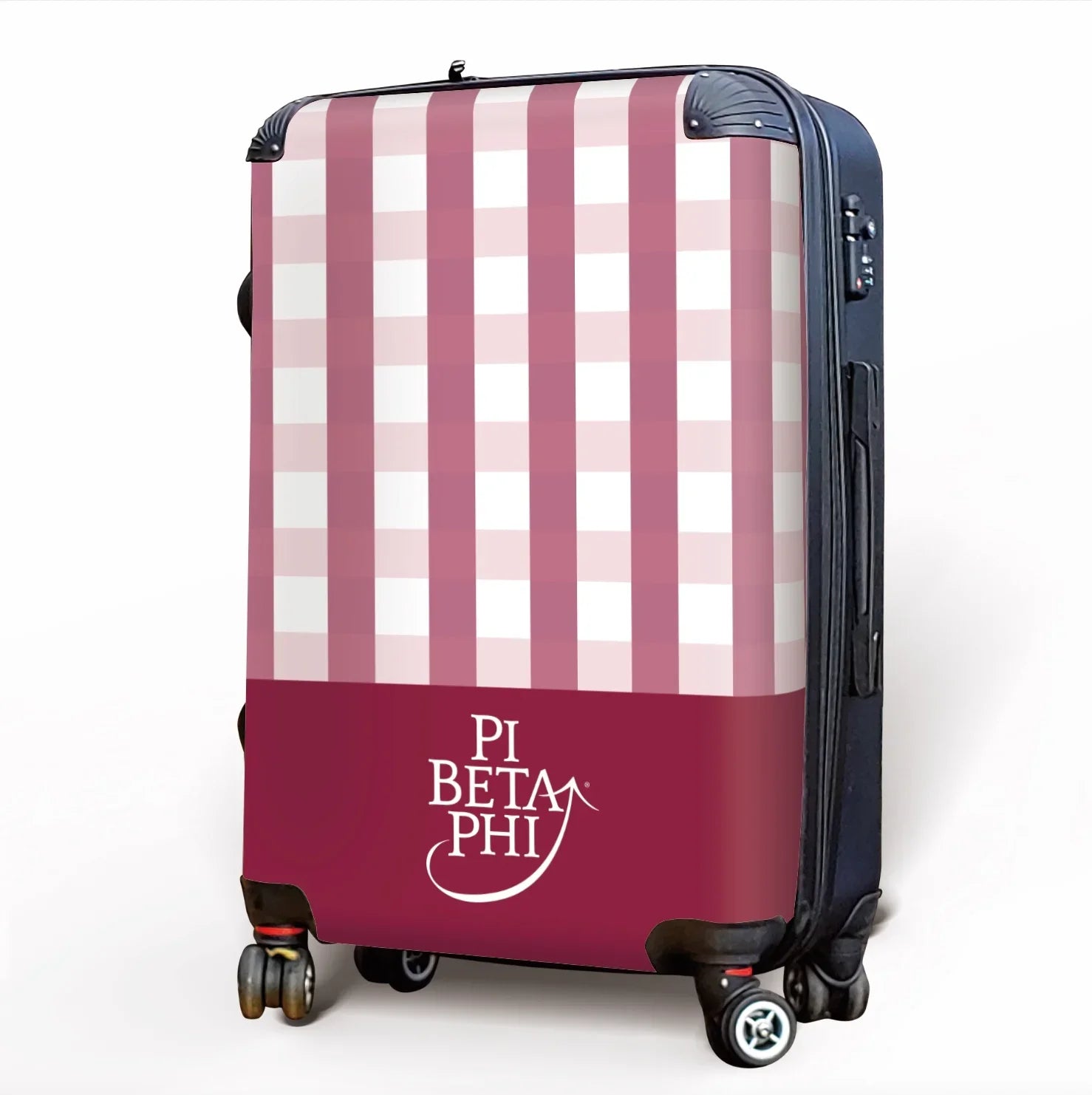 Pi Beta Phi Carry-on Suitcase - Gingham Suitcases