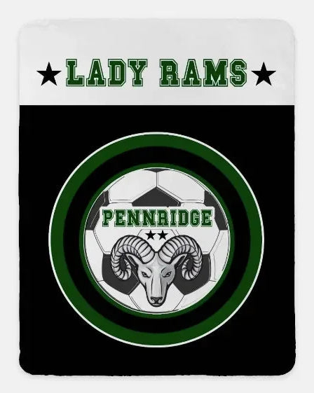 PHS Lady Rams XL 60x80 Sherpa Blanket - Bullseye Throw Blankets