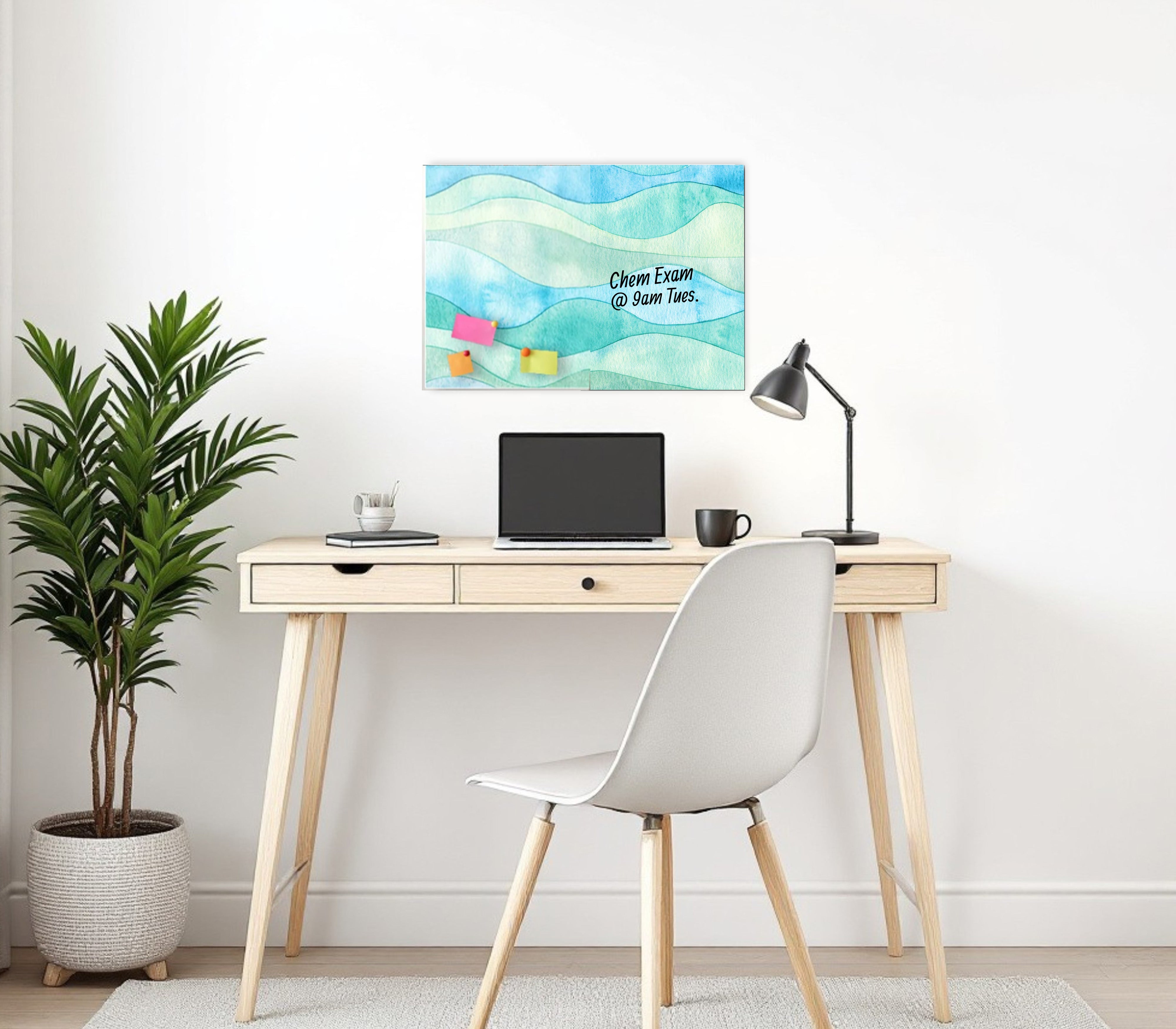 Abstract Blue Wave XL 3-in-1 Magnetic Dry-Erase Board Dry-Erase Board