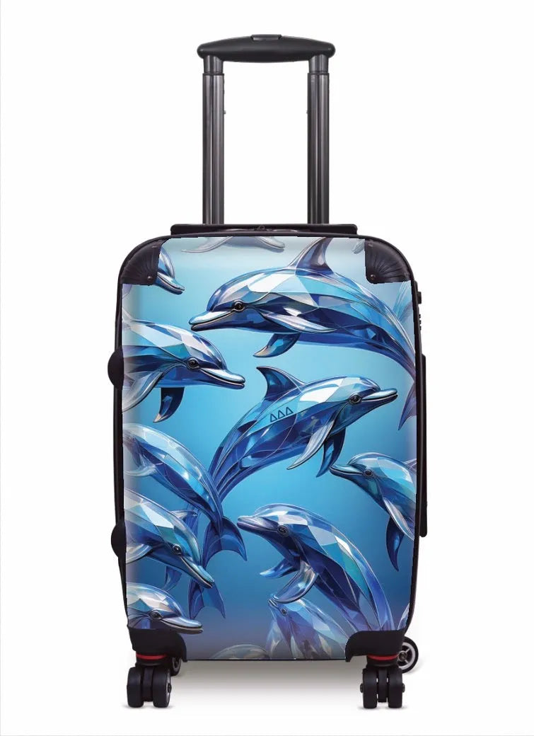 Tri Delta Carry-on Suitcase - Crystal Dolphins Suitcases