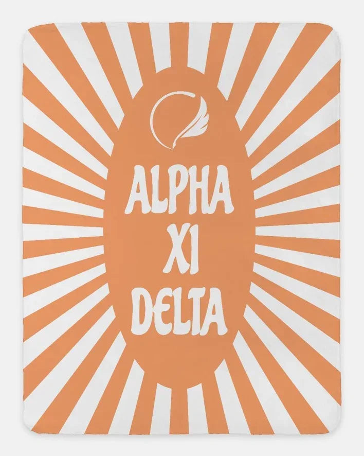 Alpha Xi Delta XL 60x80 Sherpa Throw Blanket - Starburst | AXiD Gifts