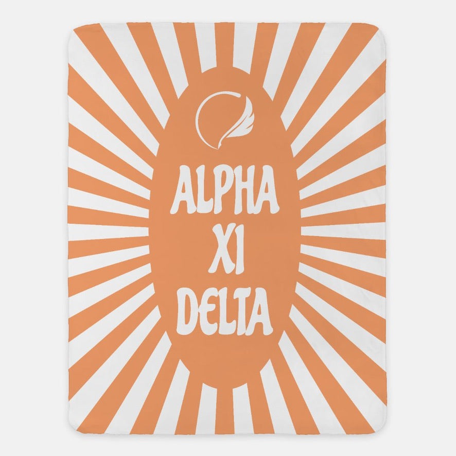Alpha Xi Delta XL 60x80 Sherpa Throw Blanket - Starburst | AXiD Gifts