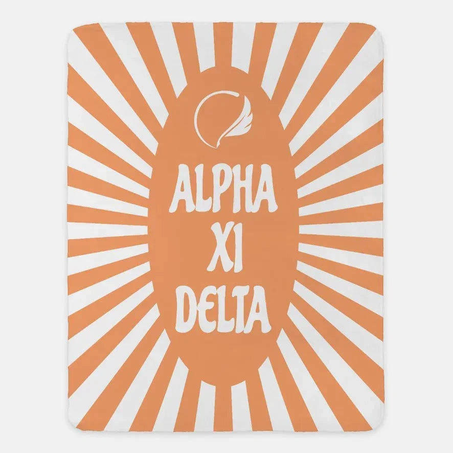 Alpha Xi Delta XL 60x80 Sherpa Throw Blanket - Starburst | AXiD Gifts