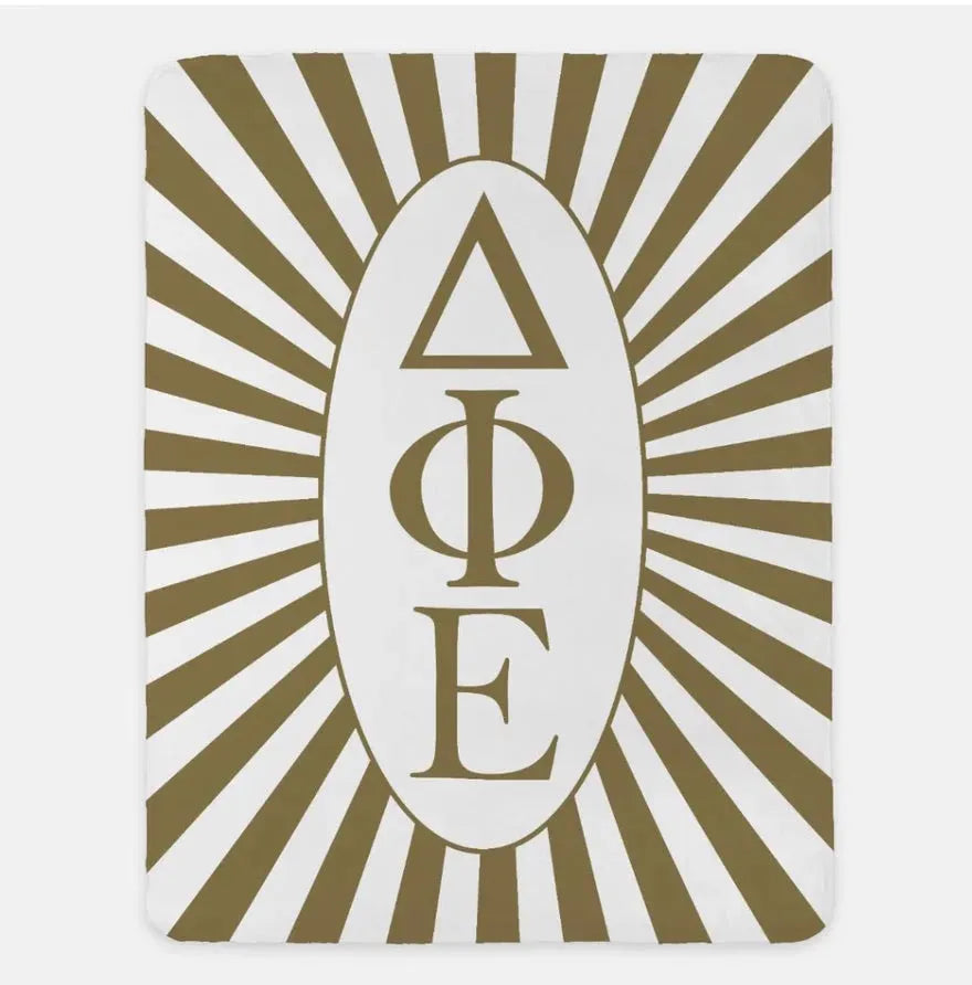 Delta Phi Epsilon XL 60x80 Blanket - Starburst Gold Throw Blankets