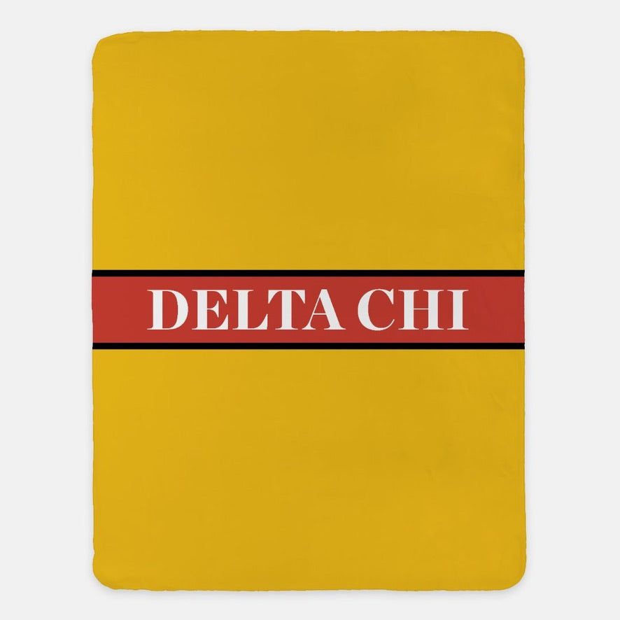 Delta Chi XL 60x80 Sherpa Throw Blanket - Center Band