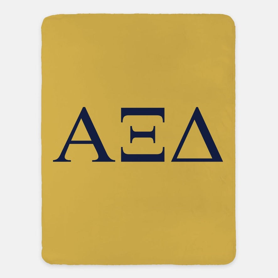 Alpha Xi Delta XL 60x80 Sherpa Throw Blanket - Greek Letters | AXiD