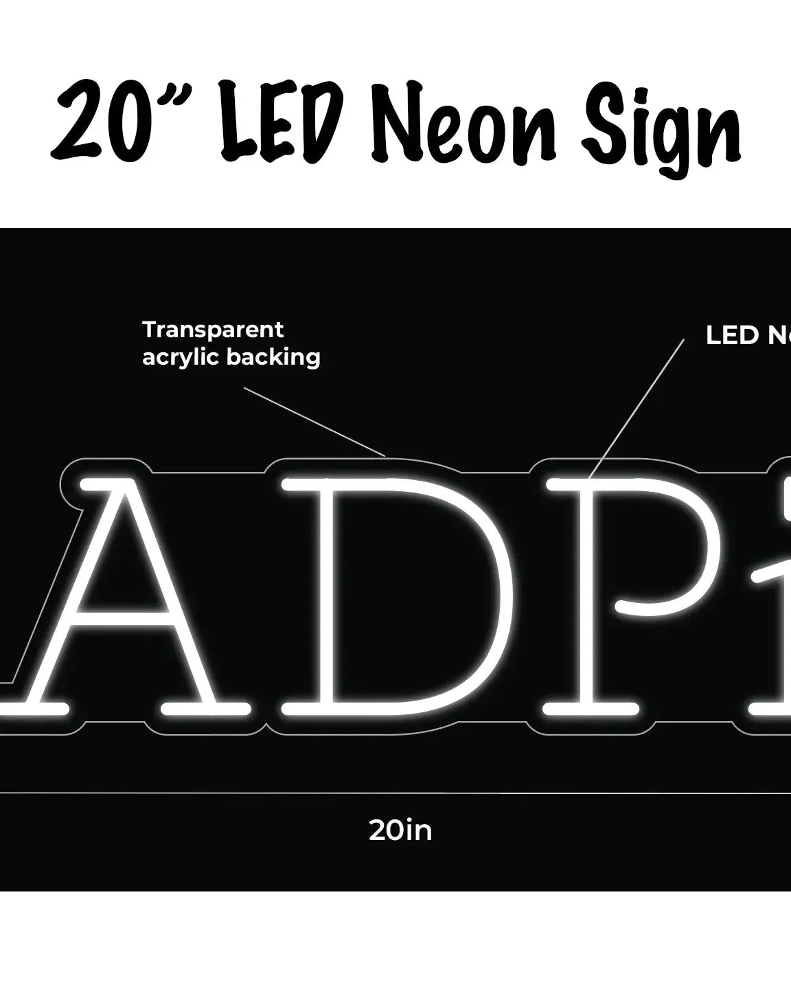 ADPi LED Neon Sign w/ Dimmer Neon Signs