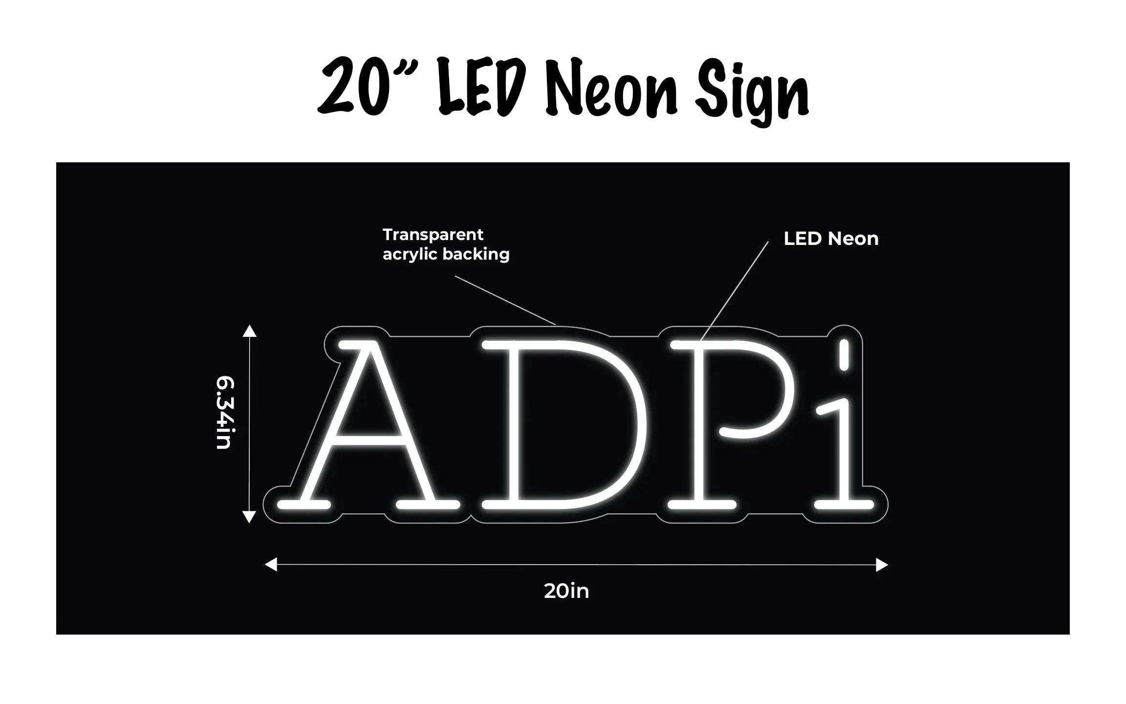 ADPi LED Neon Sign w/ Dimmer Neon Signs