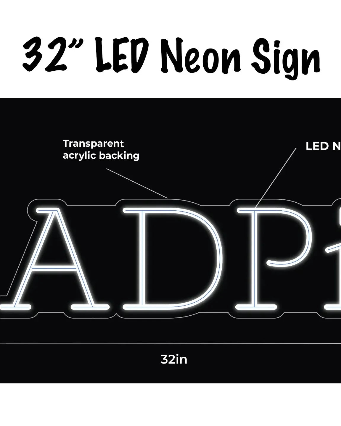 ADPi LED Neon Sign w/ Dimmer Neon Signs