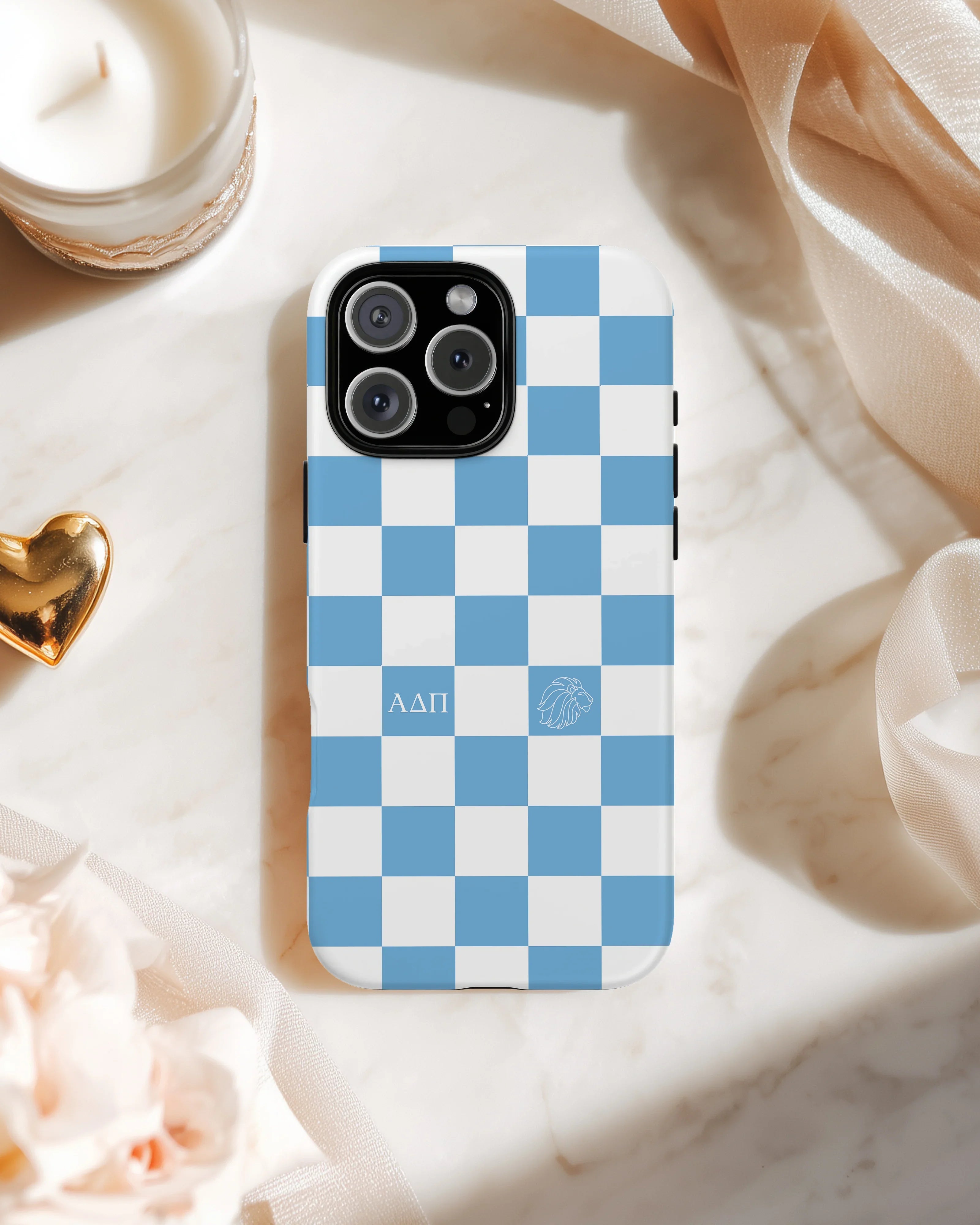 Alpha Delta Pi iPhone Mobile Phone Case - Adelphean Blue Check