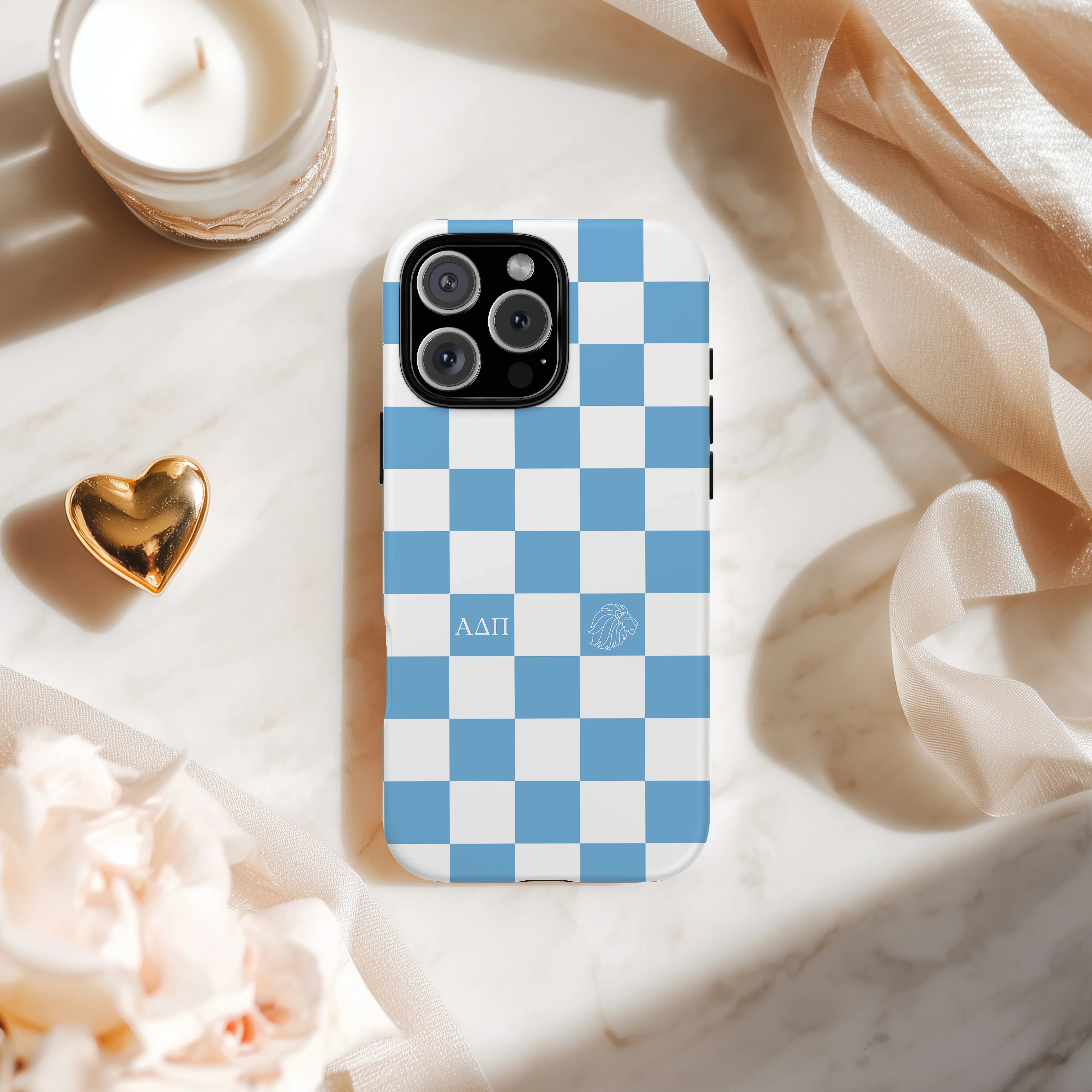 Alpha Delta Pi iPhone Mobile Phone Case - Adelphean Blue Check