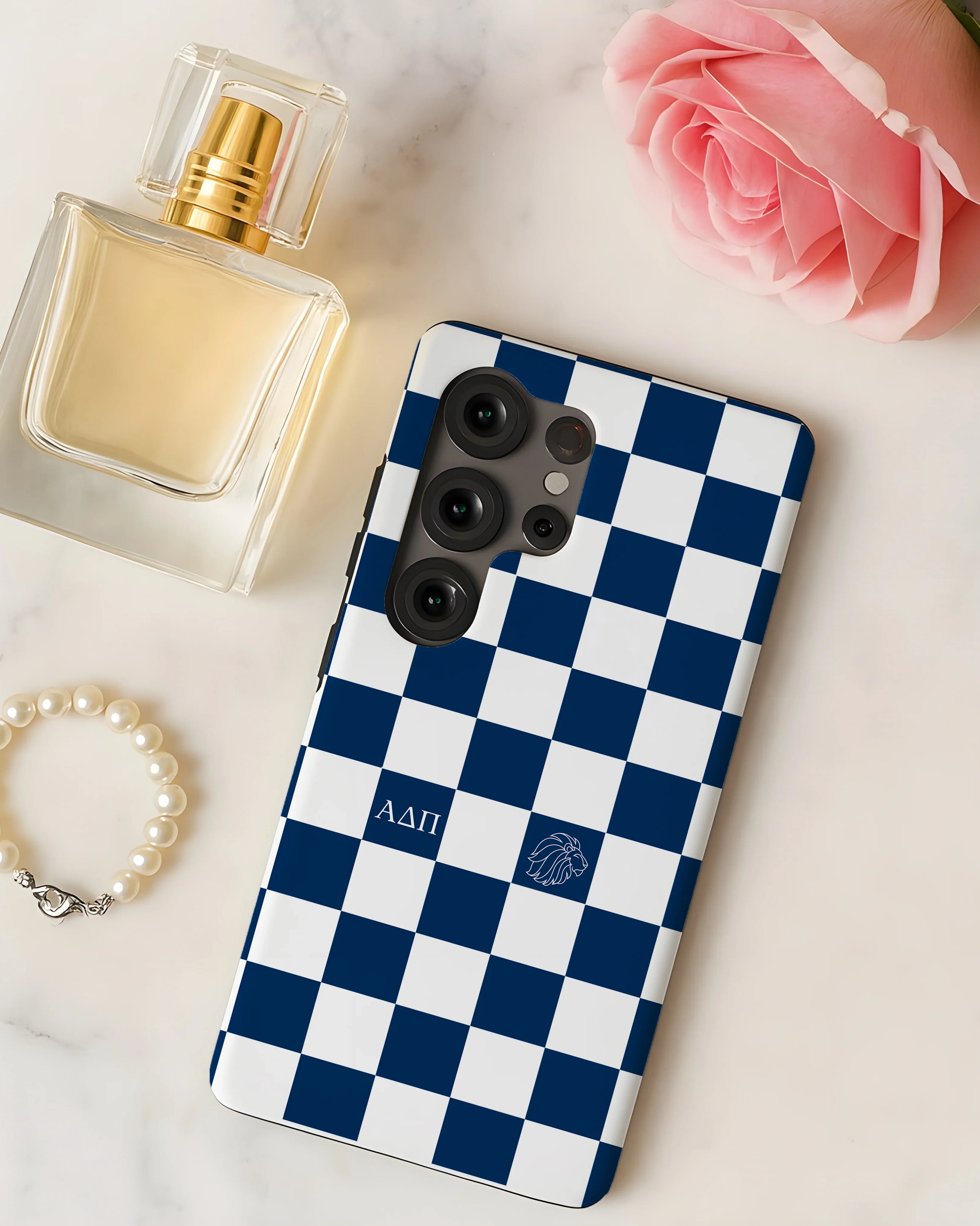 Alpha Delta Pi Samsung Galaxy Mobile Phone Case - Midnight Blue Check