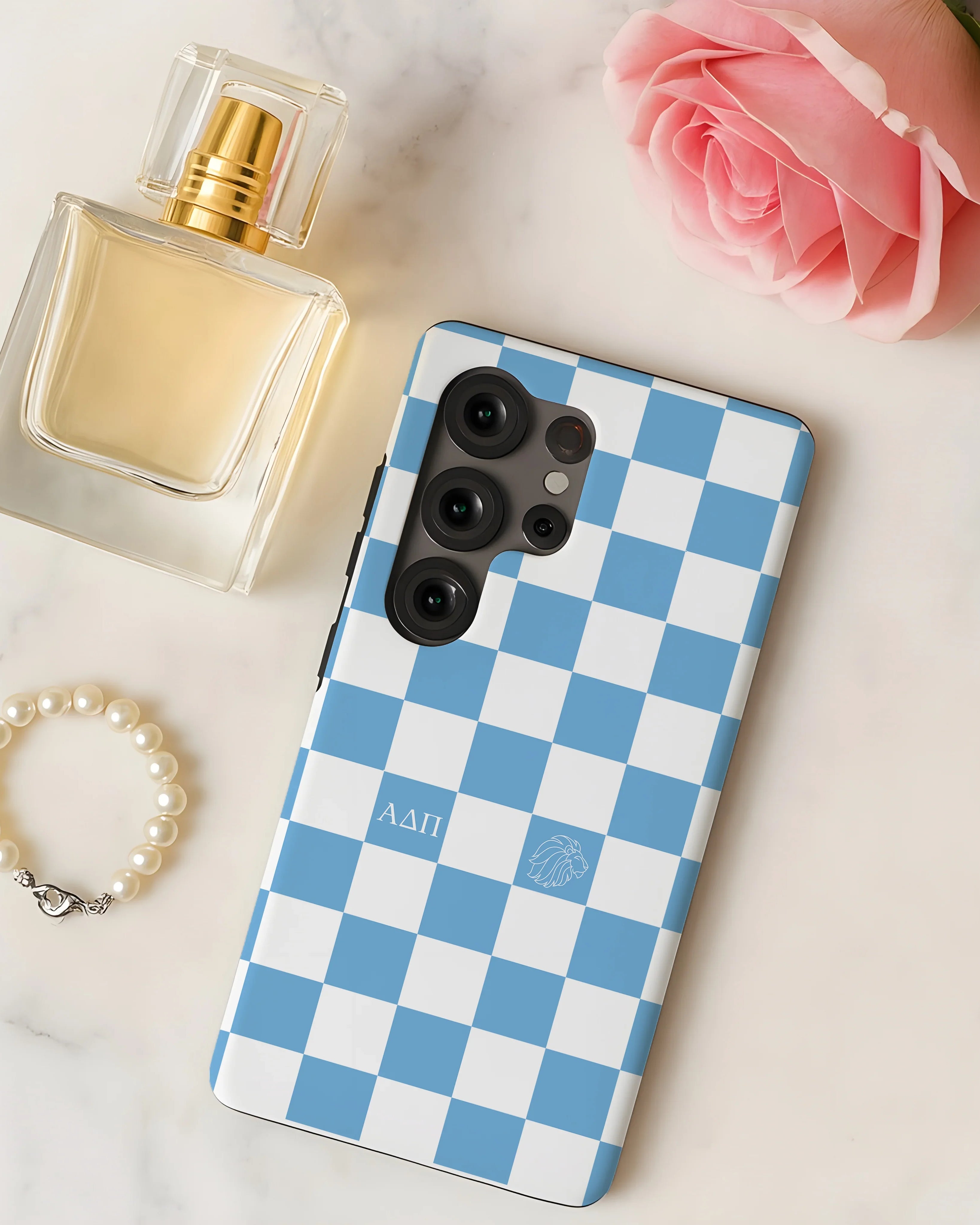 Alpha Delta Pi Samsung Galaxy Mobile Phone Case - Adelphean Blue Check