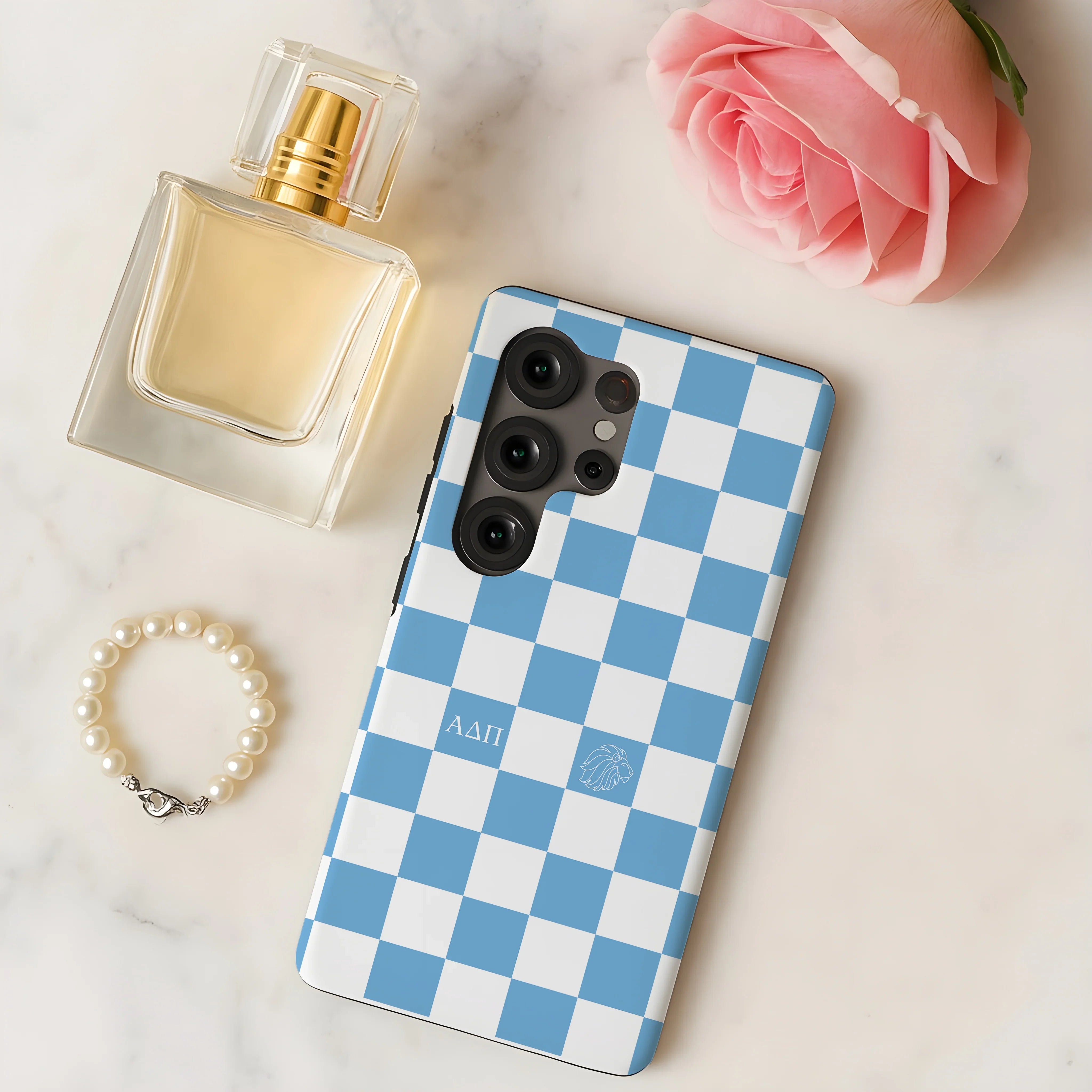 Alpha Delta Pi Samsung Galaxy Mobile Phone Case - Adelphean Blue Check